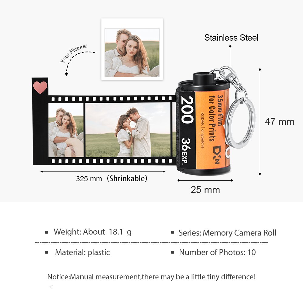 film roll keychain  SOUFEEL Film Roll Keychain Customized with Picture  Text Personalized Keychain Camera Roll Memory Reel Keychain Keyring Gifts